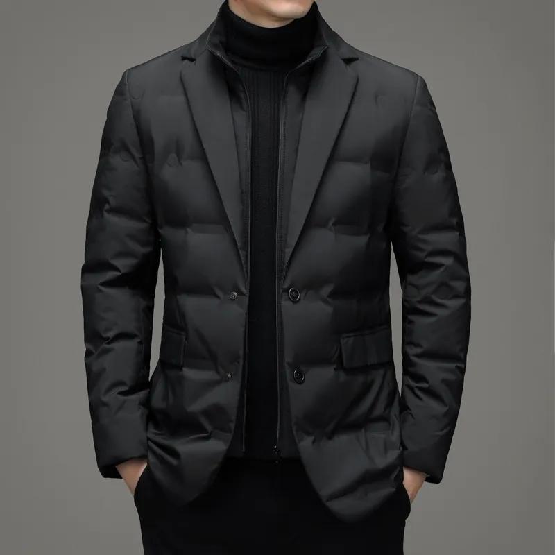 남성용 비즈니스 캐주얼 정장 다운 재킷, 최상급 럭셔리 90%, 화이트 덕 다운, 초경량 퀼트 코트, 2023 신상